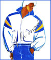 Выкройка мужского спортивного комплекта: куртка, брюки и футболка. Размер:176-96-82